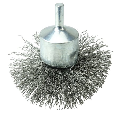 3 Circular Flared Crimped Wire End Brush, .014 Steel Fill